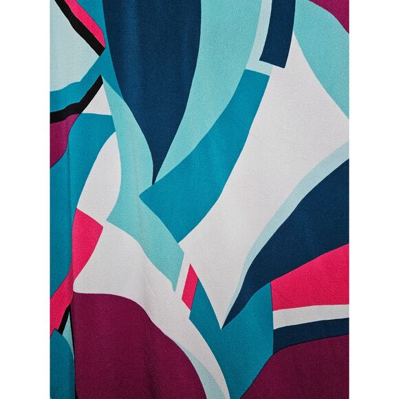 NEW Bold Elements Women's Geometric Keyhole 1/2 Sleeve in Turquoise (Size: S) - Picture 7 of 7